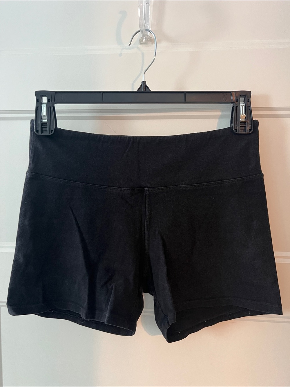 Women's Black Yoga Shorts with back waist decor